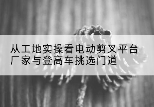大通电动剪叉升降平台厂家-从工地实操看电动剪叉平台厂家与登高车挑选门道